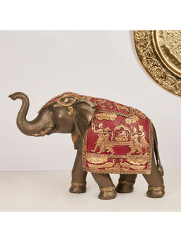 HomeTown - Deco Elephant Figurine, Bronze & Gold
