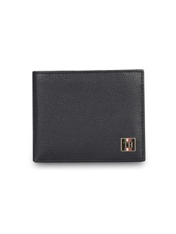 Tommy Hilfiger - Cody Mens Leather Passcase Wallet Textured Navy