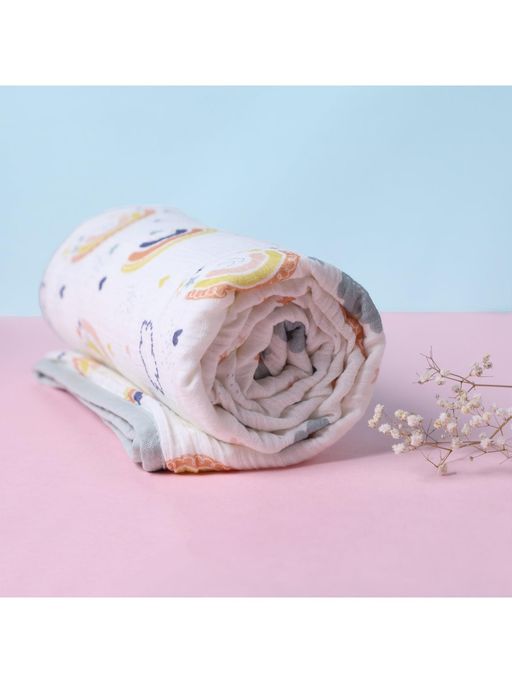 Abracadabra Reversible Muslin Blanket - Rainbow