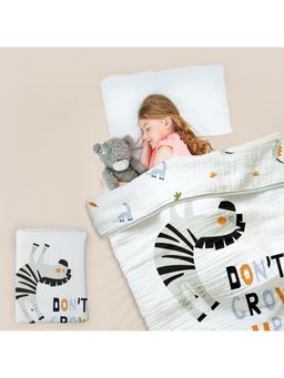 R for Rabbit - Softkins Muslin Quilt Baby Blanket Zebra White Feeding Nursing and Nursery