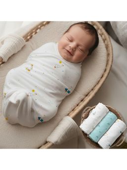 R for Rabbit - Cuddlez Muslin 100% Cotton Soft and Breathable Swaddle(Pack of 3)