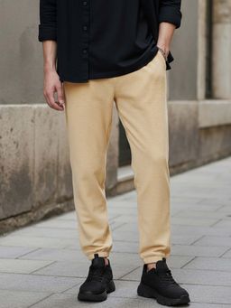 Bewakoof - Heavy Duty 1.0 Men's Beige Textured Joggers