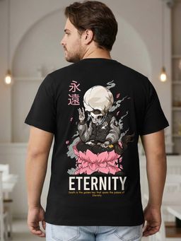 Bewakoof - Men's Black Eternity Graphic Printed Plus Size T-shirt
