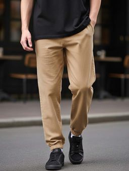 Bewakoof - Air 1.0 Men's Ginger Root Brown Oversized Acid Wash Joggers