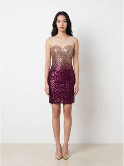 NIYARA INDIA - Amora Pink Gold Ombre Sequin Mini Dress