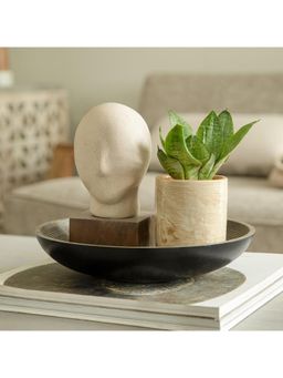 Ellementry - Calm Face Ecomix White Sculpture for Home and Living Room Decor
