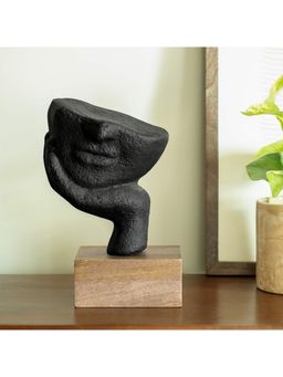 Ellementry - Restive Face Ecomix Black Sculpture for Home and Living Room Decor