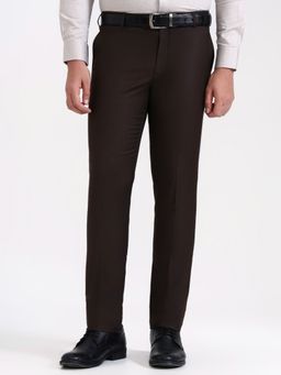 Metal - Men Dark Brown Slim Fit Formal Trousers