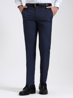 JadeBlue - Super Luxe Royal Blue Slim Fit Formal Trousers