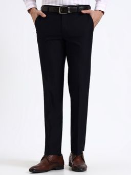 Metal - Men Navy Blue Slim Fit Formal Trousers
