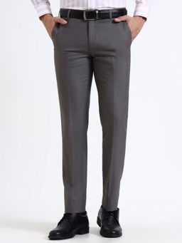 JadeBlue - Super Luxe Grey Solid Formal Trousers