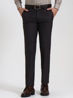 JadeBlue - Super Luxe Men Dark Grey Slim Fit Formal Trousers