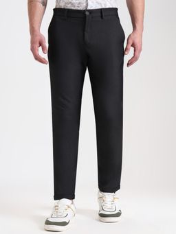 JadeBlue - Men Black Slim Fit Casual Trousers