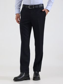 JadeBlue - Men Slim Fit Blue Formal Trousers