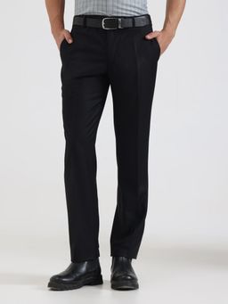 JadeBlue - Men Black Slim Fit Formal Trousers