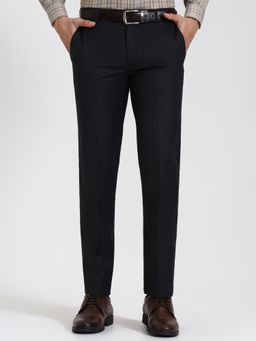 JadeBlue - Super Luxe Men Charcoal Grey Slim Fit Formal Trousers