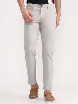 Greenfibre - Light Grey Cotton Stretch Casual Trousers