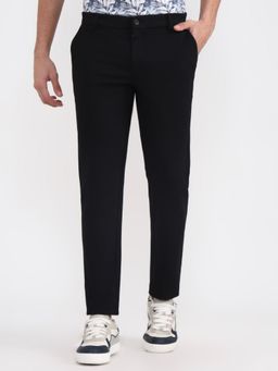 JadeBlue - Men Slim Fit Black Casual Trousers