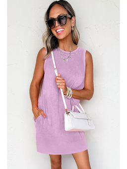 PARTIQ - Phalaenopsis Mineral Wash Tank Mini Dress with Pockets