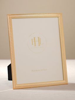 Pure Home + Living - Gold Plated Ribbed Pattern Metal Photo Frame - Large