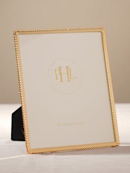 Pure Home + Living - Gold Plated Diagonal Twisted Metal Photo Frame - Large