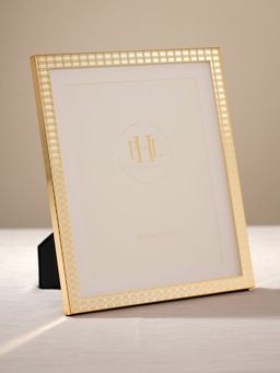 Pure Home + Living - Gold Plated Geometric Pattern Metal Photo Frame - Large