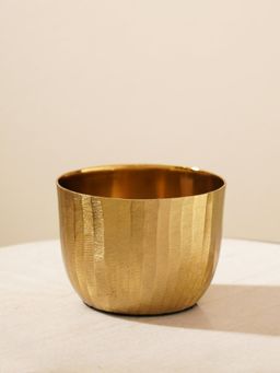 Pure Home + Living - Gold Metal Textured Round Bowl (S)