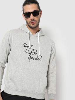 Campus Sutra - Graphic Print Hoodie Kangaroo Pocket