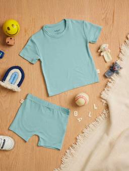 Softsens Baby - Aquifer Teal Bamboo T-Shirt & Shorts (Set of 2)