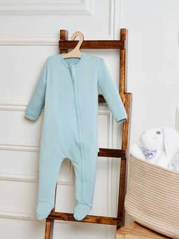 Softsens Baby - Aquifer Teal Bamboo Zipper Bodysuits