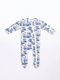 Softsens Baby - Vintage Toile Full Sleeves Bamboo Zipper Romper