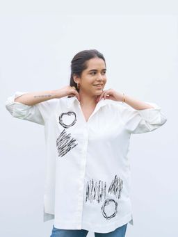 Vaaya - The All-Day White Scribble Shirt