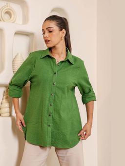 Studio Rabha - Women Going Green Seersucker Shirt