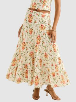 Forever New - Women Multi-Color Floral Midi Skirt