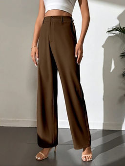 BROADSTAR - Women Brown Solid Trouser