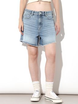 ONLY - Women Blue Solid Shorts