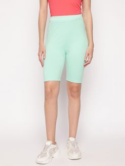 Guess - Women Green Solid Shorts