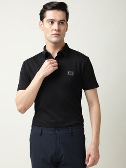 Rare Rabbit - Badge Black Polo T-Shirt