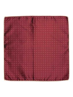 The Tie Hub - Maroon with Yellow Mini Polka Pocket Square For Men