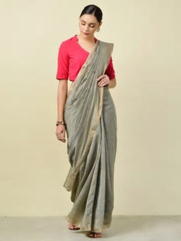 Fabindia - Cotton Silk Hand Block Print Sari