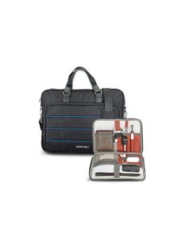 Assembly - Laptop Bag (15.6 inch) with Gadget Organizer Kit|Office Bag Combo|USB Charging|Black