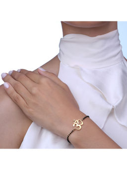 Kaj Fine Jewellery - OM Single Diamond Nazar Bracelet in 14KT Yellow Gold