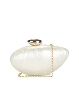 8 Other Reasons - Marbled Acrylic Clutch Off White