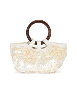 8 Other Reasons - Pearl Iridescent Embellished Satchel Off White
