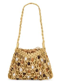 8 Other Reasons - Raffia Embellished Shoulder Bag Beige