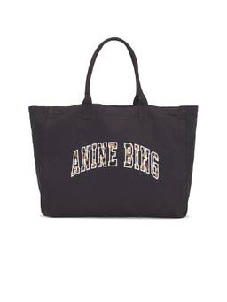 ANINE BING - Logo Print Canvas Tote Bag Black