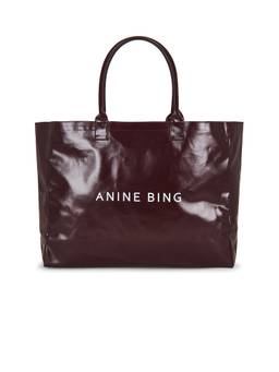 ANINE BING - Leo Coated Canvas Tote Bag Brown
