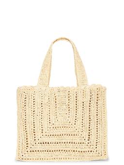 BTB Los Angeles - Beth Raffia Tote Bag Beige