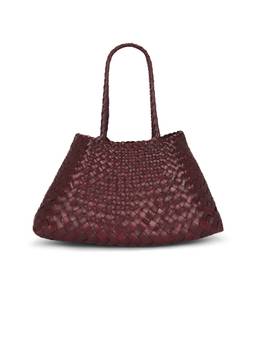 Dragon Diffusion - Santa Croce Woven Leather Tote Bag Burgundy