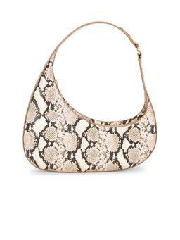 JW PEI - Harlee Snake Embossed Shoulder Bag Beige